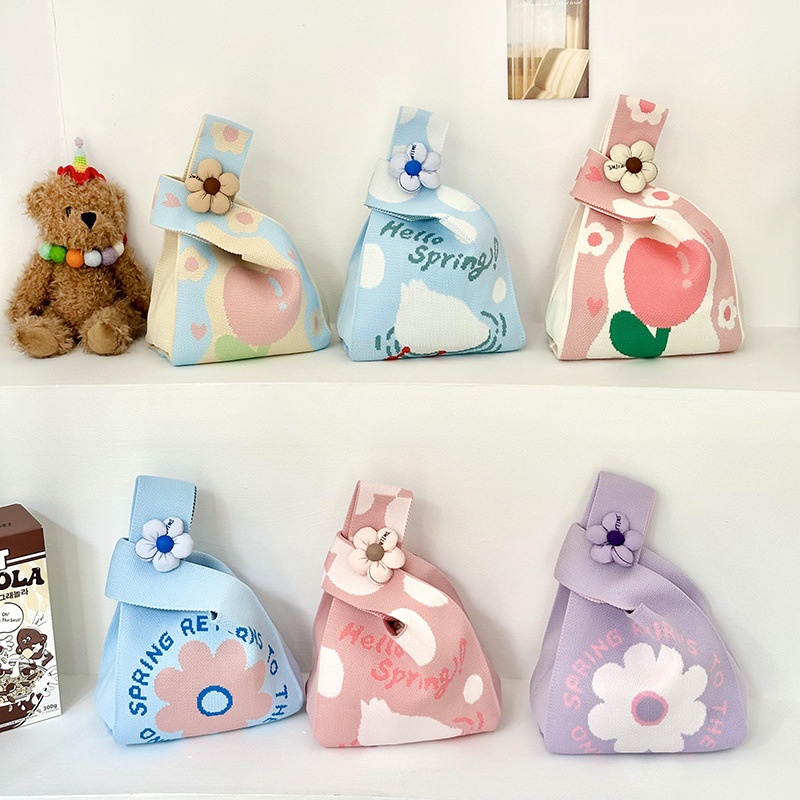 Bolsa de mochila, bolso de mujer universal original de primavera y otoño nuevo nicho bolso de mano de punto con bolso de regalo bolso de mano chaleco