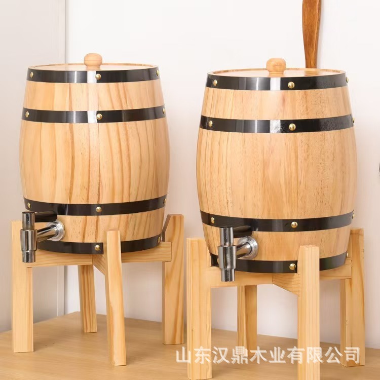 橡木酒桶桌面立式存酒桶家用啤酒葡萄酒装饰木桶酿酒白酒实木酒桶|undefined