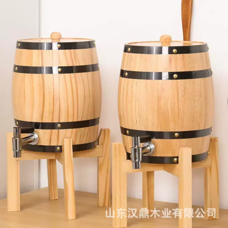 橡木酒桶桌面立式存酒桶家用啤酒葡萄酒装饰木桶酿酒白酒实木酒桶