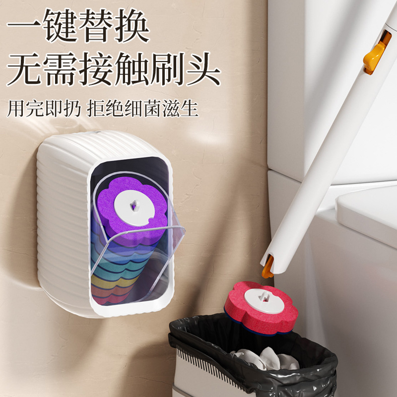 New colorful disposable brush heads for home cleaning, single-use toilet brush, toilet cleaning brush