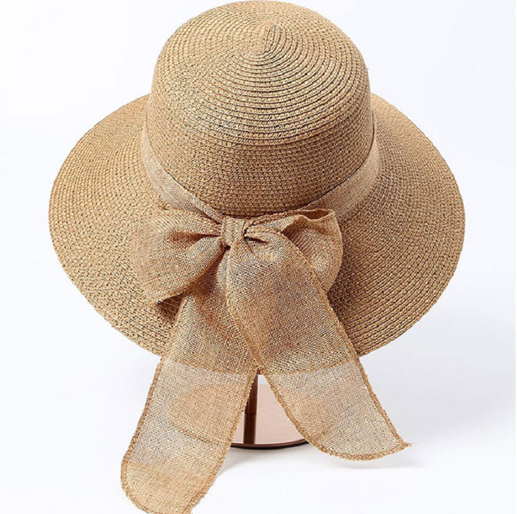 Women's Vintage Style Sweet Solid Color Flat Eaves Sun Hat display picture 4