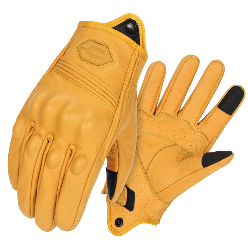 Guantes de cuero Guantes de carreras de motos Guantes de ciclismo al aire libre Guantes retro a prueba de viento