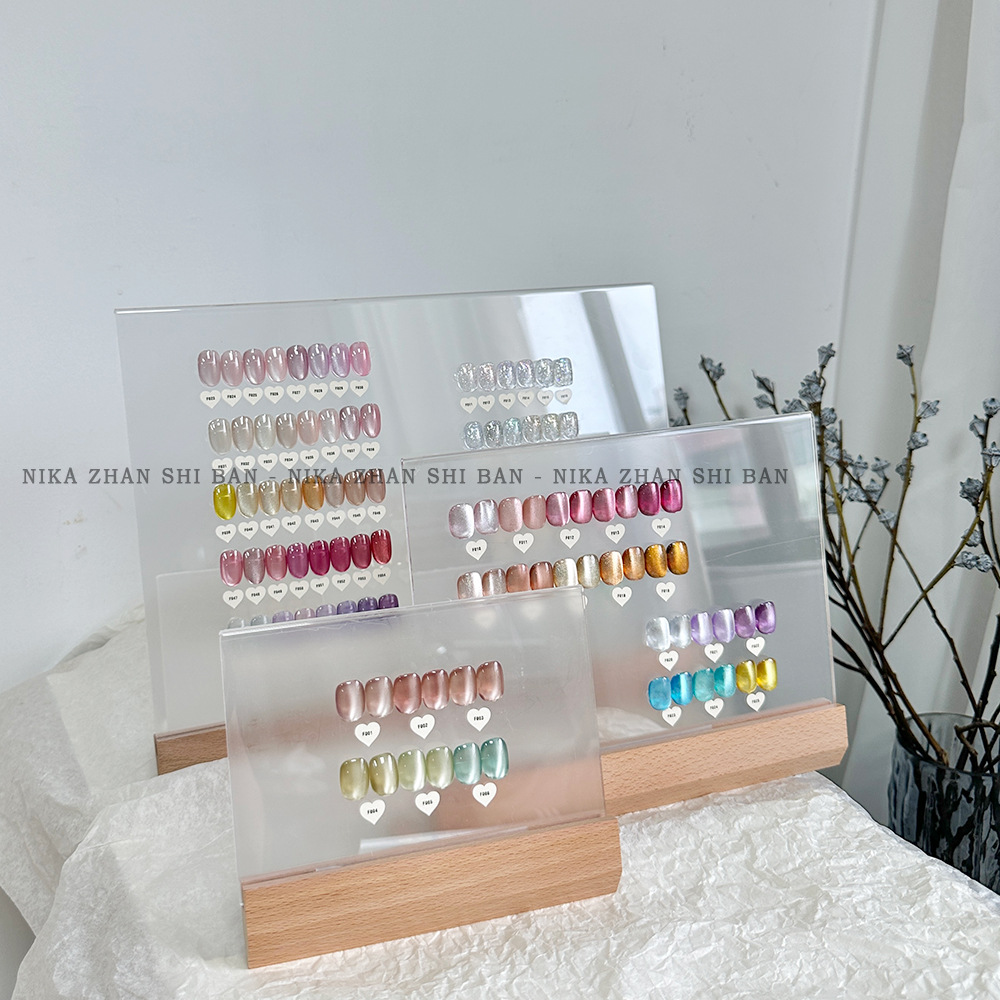 Nuevo tablero de manicure acrílico de doble cara pintura de manicure pegamento de estilo de trabajo de tarjeta de color impresión de color