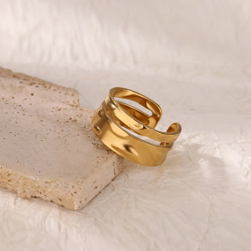 8g Weight 0.03µm-0.05µm Gold Plating Thickness PVD Coated Gold Plating Process Real Gold Plated Plating Material Stone-Free Inlay Material Open Rings Classification 1 Piece Quantity Casual, Daily Occasion 304 Stainless Steel Material Solid Color, Lines Pattern All Seasons Season Unisex Gender Simple Style, IG Style Style Waterproof Non Tarnish, Plating Craft Gold, Silver Color PVD Coated Real Gold Plated 18K Gold Solid Color Lines Titanium Steel Simple Style IG Style Waterproof Non Tarnish Open Rings 15