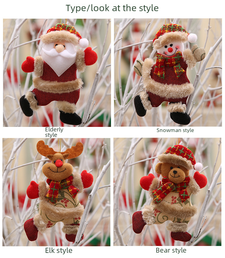 Enfeites de natal para pendurar decoração em tecido para árvore_voghion.com