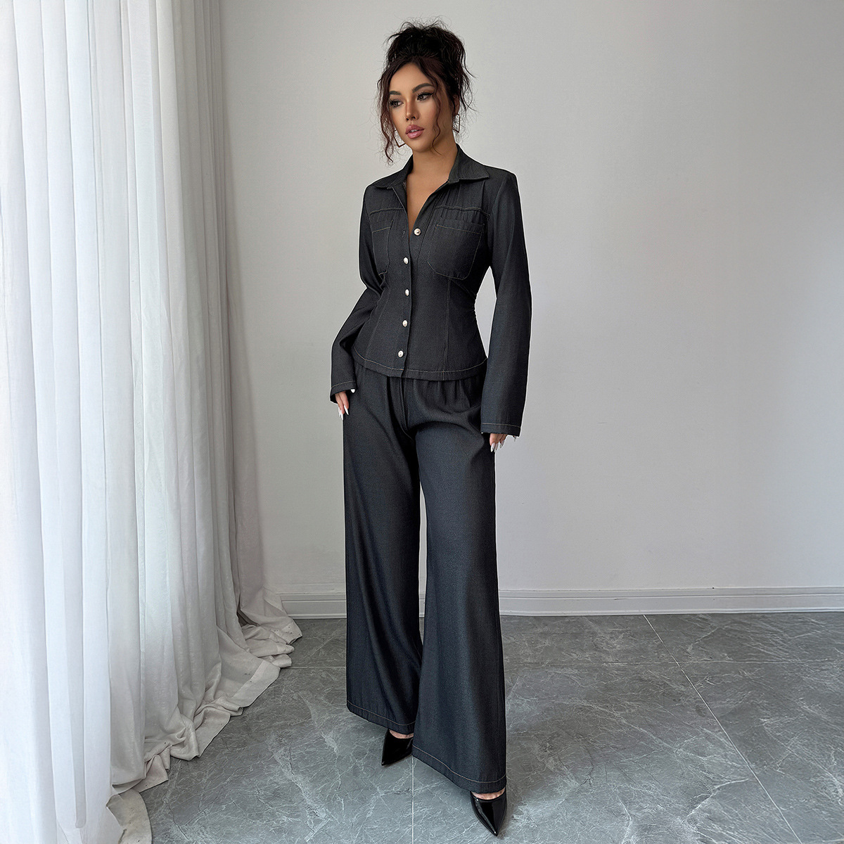 Women's Clothing Slimming Women's Suit Solid Color Elegant Versatile European American Style For Commuting Spring Summer_voghion.com