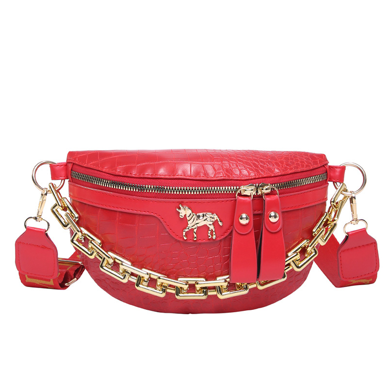 Bolso de pecho para mujer elegante y simple, bolso de hombro de cadena de estilo occidental de moda 2025 primavera nuevo bolso de color sólido