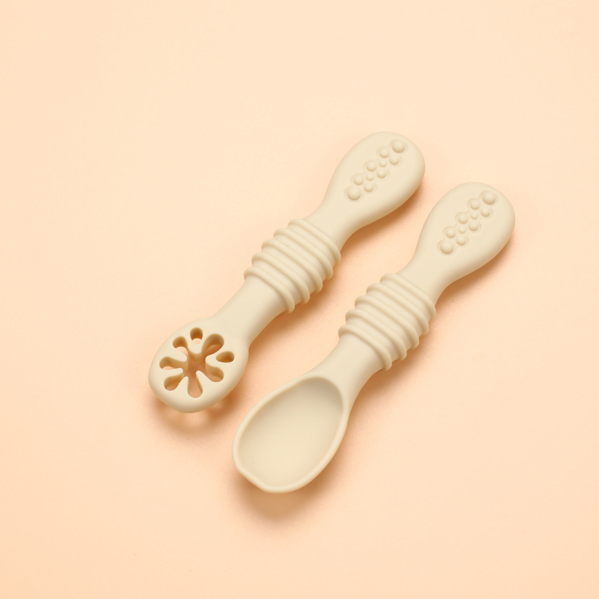 creamy-white training fork spoon]