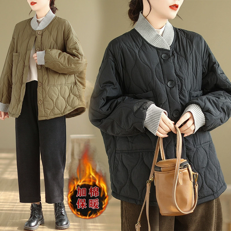 Куртка-пуховик oversize, утепленная легкая, стеганая, теплая и легкая, горчично-зелёный или чёрный, размеры M–XL