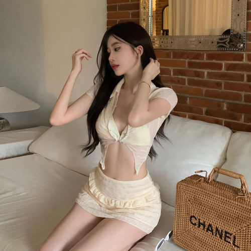 Women's split swimsuit summer pure desire sexy hot girl high waist covering belly slimming seaside vacation small breasts push up hot spring swimsuit