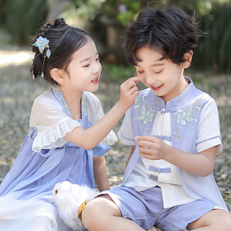Meng Xiao Tie Boys Tang Suit Girls Hanfu Dress Dress Summer Chinese Style Hanfu Dress Children's Performance Meng Xiao Tie Boys Tang Suit Girls Hanfu Dress Dress Summer Chinese Style Hanfu Dress Children's Performance
