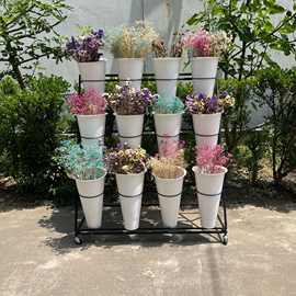 鲜花架高脚支架婚庆花架花插花插花花店鲜花架黑色白色花桶花架