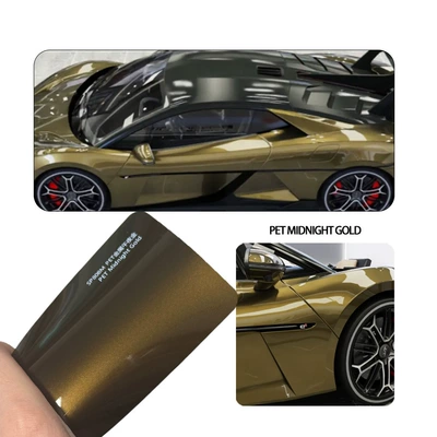 Axxpel Car Pet Metallic Midnight Gold Color-Changing Film for Full Vehicle Application, Specialized Extended Installation, Car Body Protection Film, Car Paint