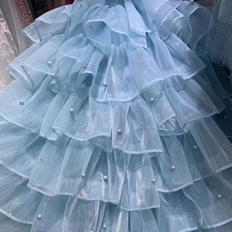 Factory Direct polyester organza beaded dress wedding veil dress hem neckline clothing design fabric Factory Direct polyester organza beaded dress wedding veil dress hem neckline clothing design fabric