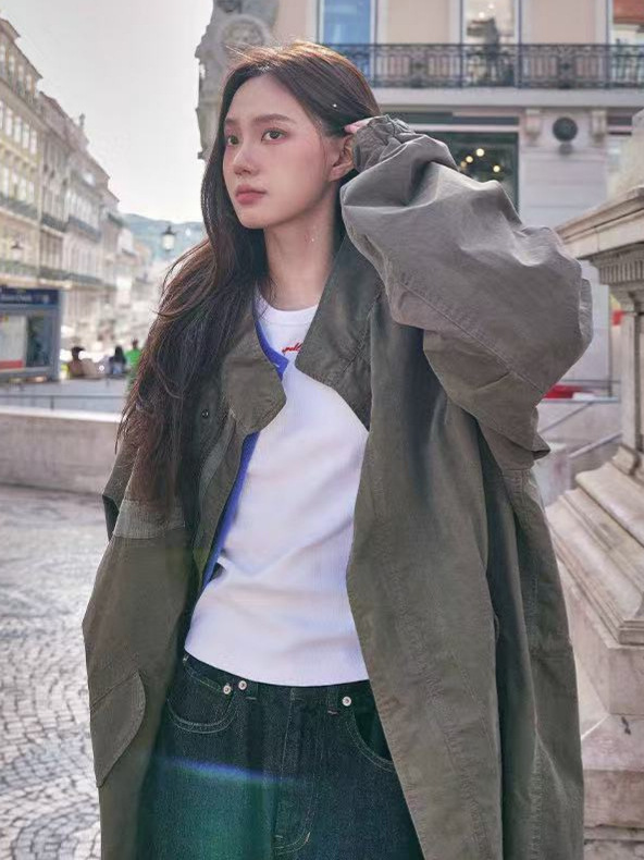【预】SPE*LL2025秋新品复古鱼尾工装外套中长款简约休闲上衣女|undefined
