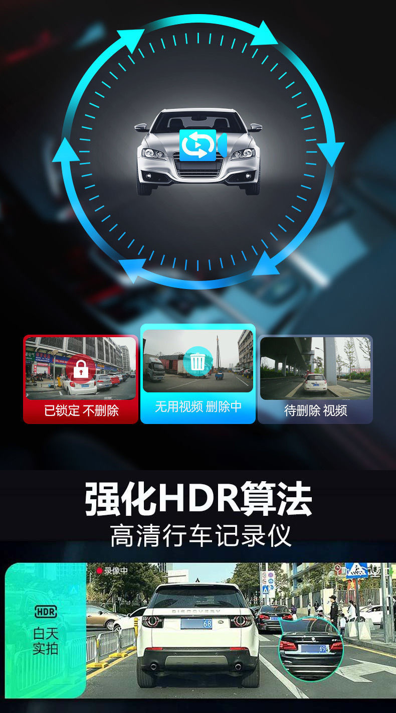 New Driving Recorder 10inch Hd Night Vision Streaming Driving Recorder Rearview Mirror Front and Rear Dual Lenses
