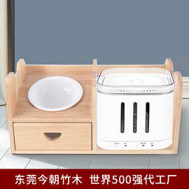 东莞外贸工厂定制实木猫碗架护颈椎木架猫食盆饮水架木质宠物碗架