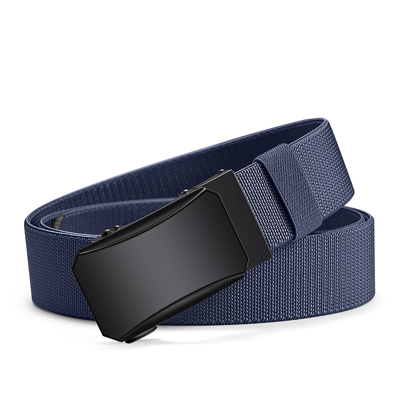 现货男士高弹力尼龙自动扣战术腰带中青年休闲帆布皮带一件代发