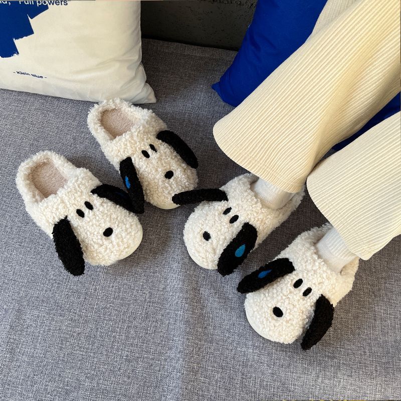 Zapatillas de algodón de Invierno para mujer Otoño e Invierno interior antideslizante Hogar Casa linda pareja felpa cálido zapatos acolchados de algodón para hombres