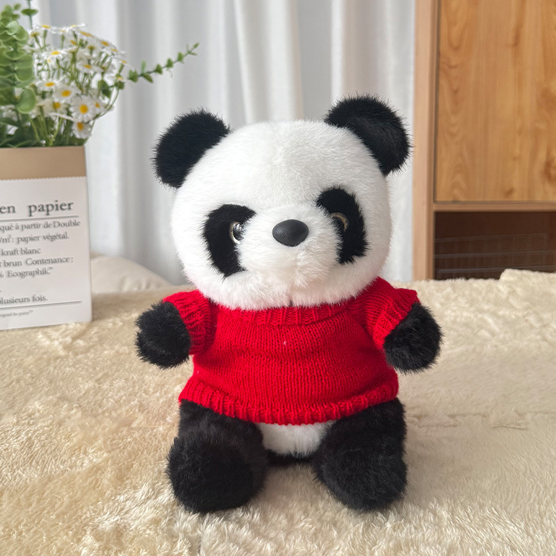 Muñeca panda muñeca muñeca de peluche muñeca de ropa muñeca Sichuan regalo de cumpleaños impresa logotipo