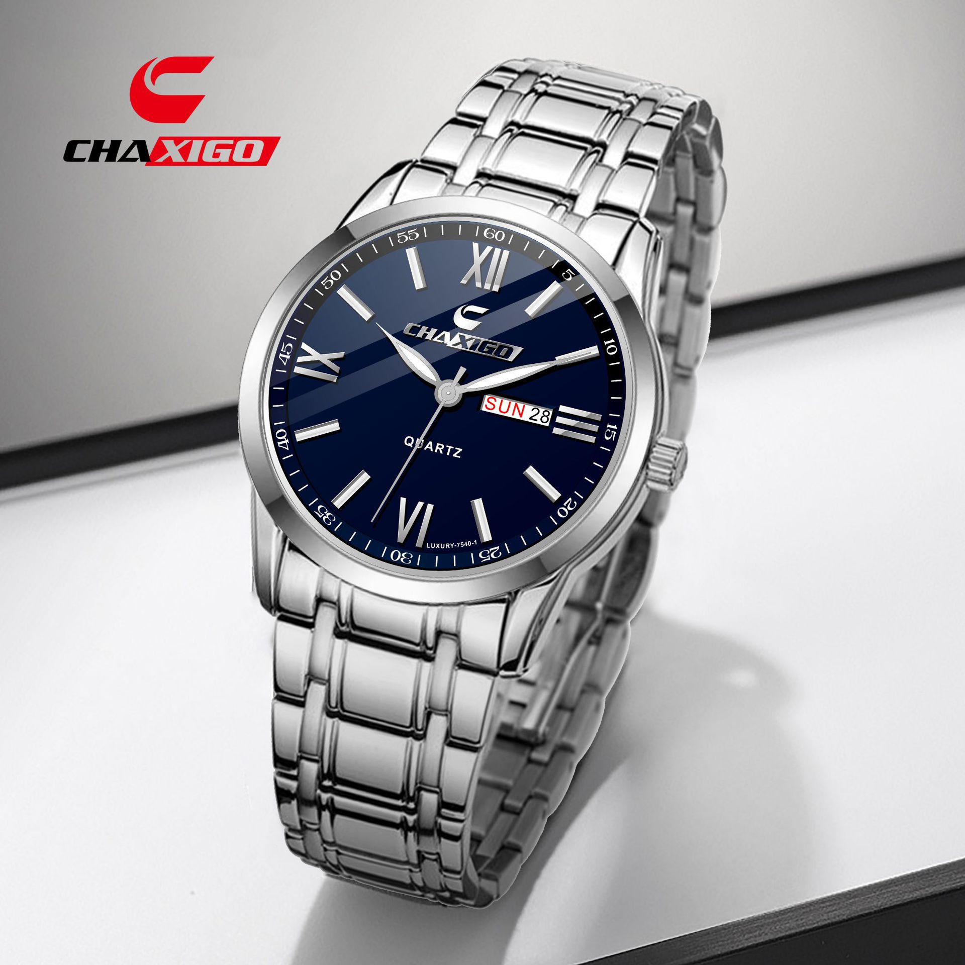 GHAXIGO Swiss brand watch manufacturers wholesale cross-border hot double calendar quartz watch men's watch