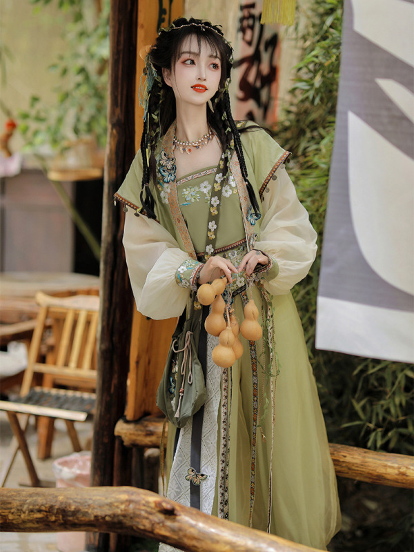 オリジナル漢服ブルマ、漢要素、毎日の通勤、多用途の春夏のスーパー妖精中国風スーツ、改良された宋時代のスタイル|undefined