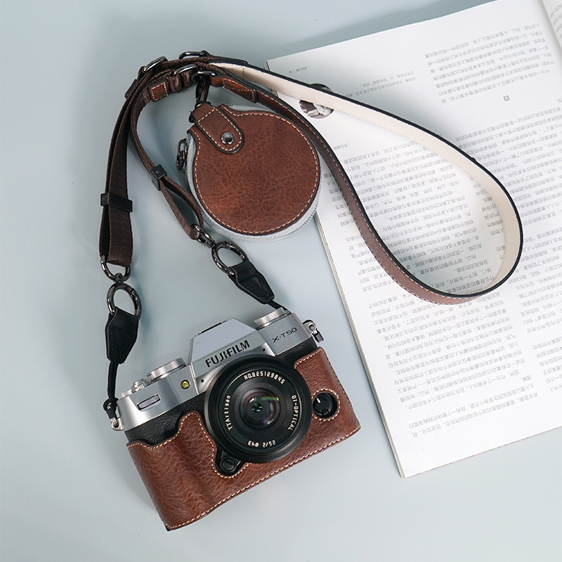 Fuji Xt50 Protective Case Xt50 Camera Bag Pu Leather Suitable for Fuji Camera Protective Case Base Retro Leather Case