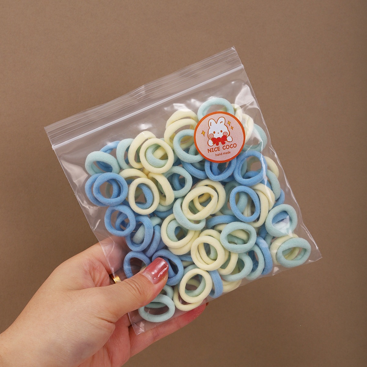 Cabeza de bebés de cabello de color caramelo anillo de cabello de goma de alta elasticidad cabello de mujer no lesionar cabello de cabello tocado de niña