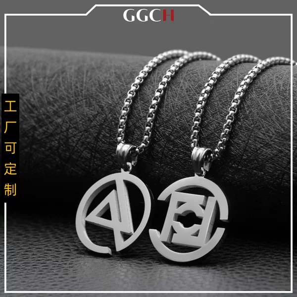 Ggch Simple Geometric Necklace Pendant, Lincoln Park Street Rock Unisex Hip-Hop Titanium Steel Accessories Trendy