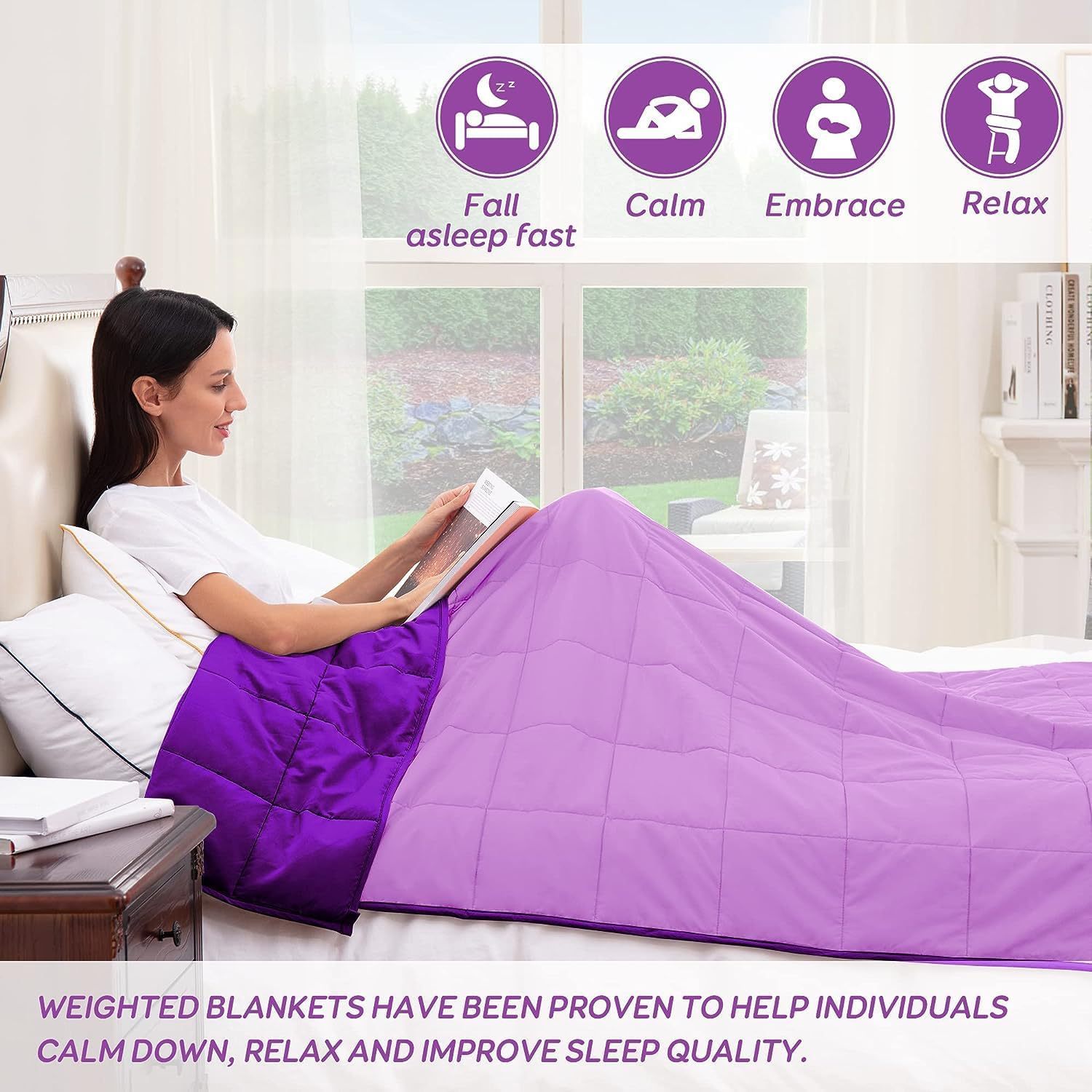 Suministro directo de fábrica de manta de gravedad, contraste de color, tela esmerilada, cuentas de vidrio, relleno y empalme de gravedad, Weighted Blanket