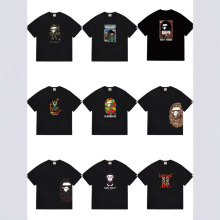 潮牌BAPE TShirt猿人头印花短袖T恤男女同款宽松休闲上衣工厂批发
