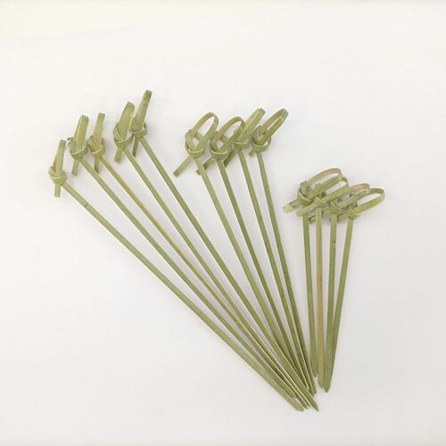 Manufacturer disposable barbecue bamboo skewers hotel fruit fork rosette skewers green leather bamboo skewers rosette skewers wholesale