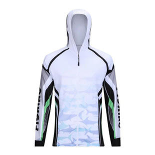 Summer Men's Hooded Zipper Fishing Clothing Outdoor Sun Protection Shirt Breathable Quick-Drying Long-Sleeved Fishing Clothing Can Be Customized