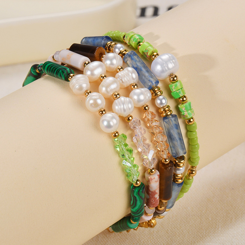 Unisex Gender Simple Style, Classic Style Style Simple Style Classic Style Round 304 Stainless Steel Natural Stone Wholesale Bracelets