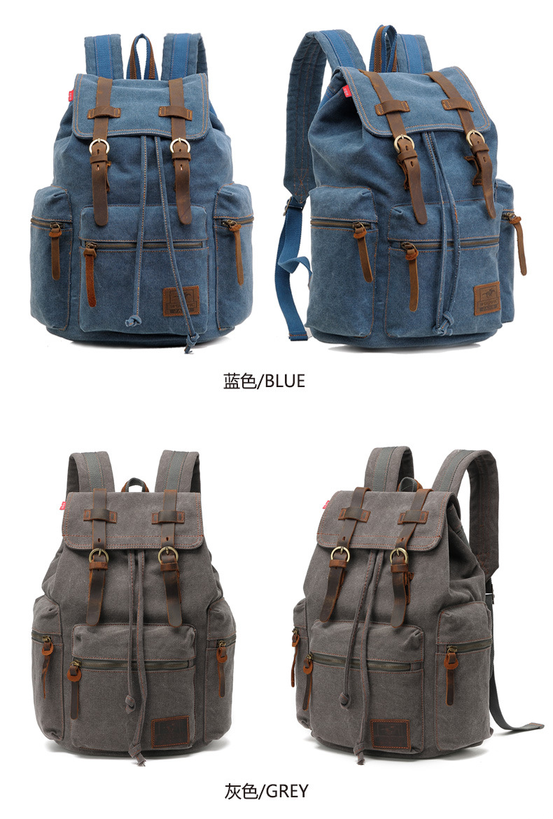 Amazon Best-Selling Vintage Double Shoulder Backpack Men's Laptop Travel Bag Trendy Fashion Unisex Backpack In Stock