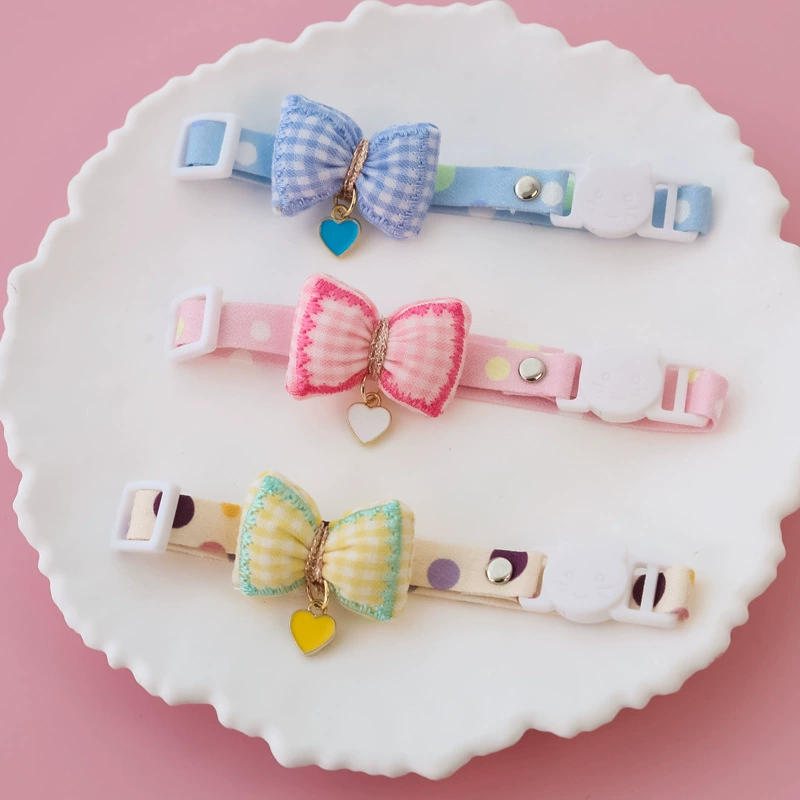 Ошейник для домашних животных котенок собака галстук-бабочка защитная пряжка ожерелье украшения бант сетка любви безмолвные украшения