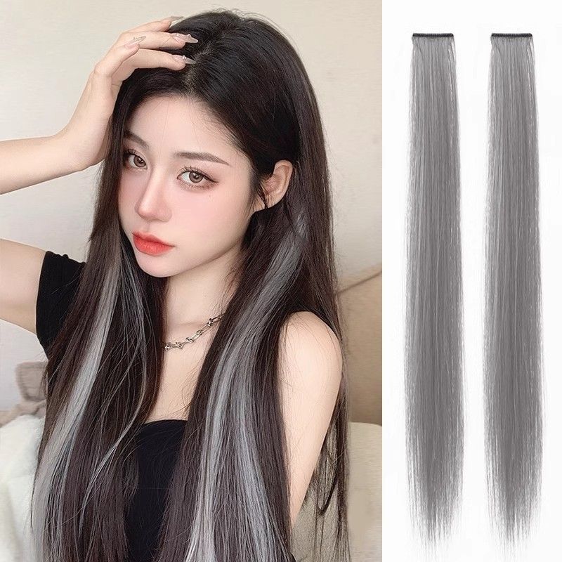 Color oreja teñido peluca de seda de alta temperatura teñido clip de cabello invisible natural una pieza de extensión de cabello sin marcas al por mayor