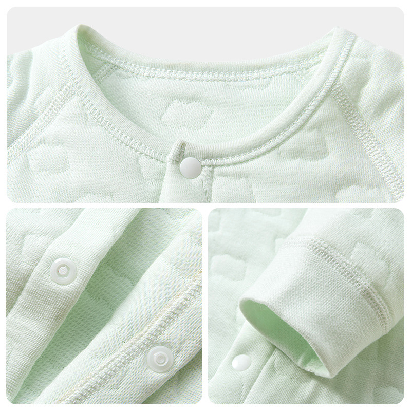 Bebé mono Primavera, Otoño e Invierno desgaste de los hombres y las mujeres algodón cálido traje acolchado otoño mameluco recién nacido Ropa bebé