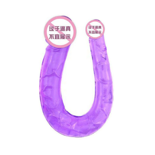 Double-headed dragon crystal transparent penis gay U-shaped anti-real masturbation device female appliance head dragon penis orgasm device