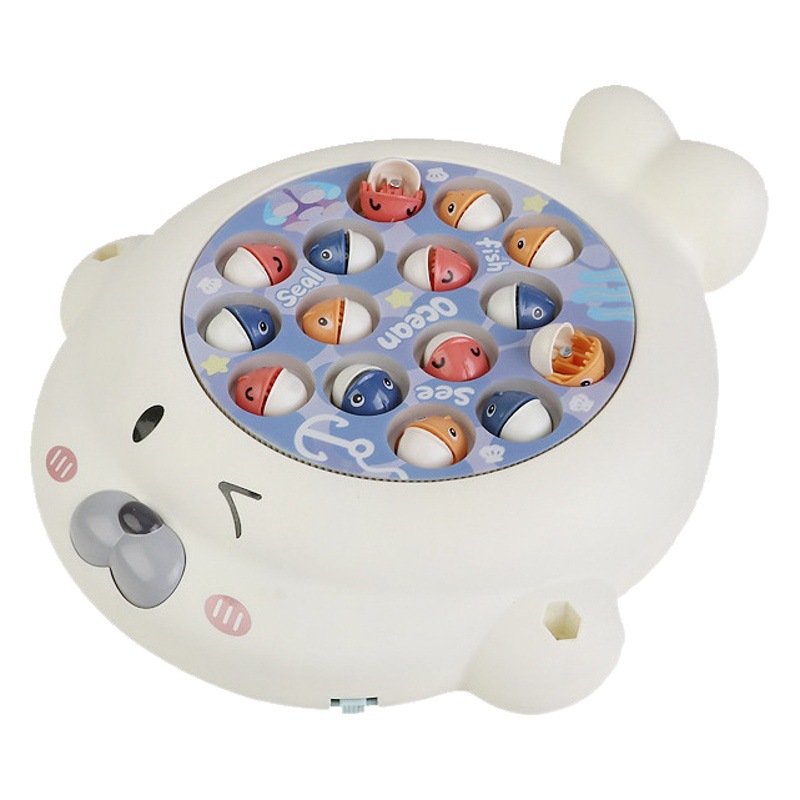 Bebé multi-funcional eléctrica giratoria Placa de pesca niños educativos música giratoria magnética pesca niños y niñas Juguetes