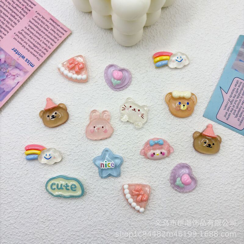 Transparent Cat Star Rainbow Word Plate Bear Resin DIY Mobile Phone Case Headdress Hair Accessories Water Cup Storage Box Patch Transparent Cat Star Rainbow Word Plate Bear Resin DIY Mobile Phone Case Headdress Hair Accessories Water Cup Storage Box Patch