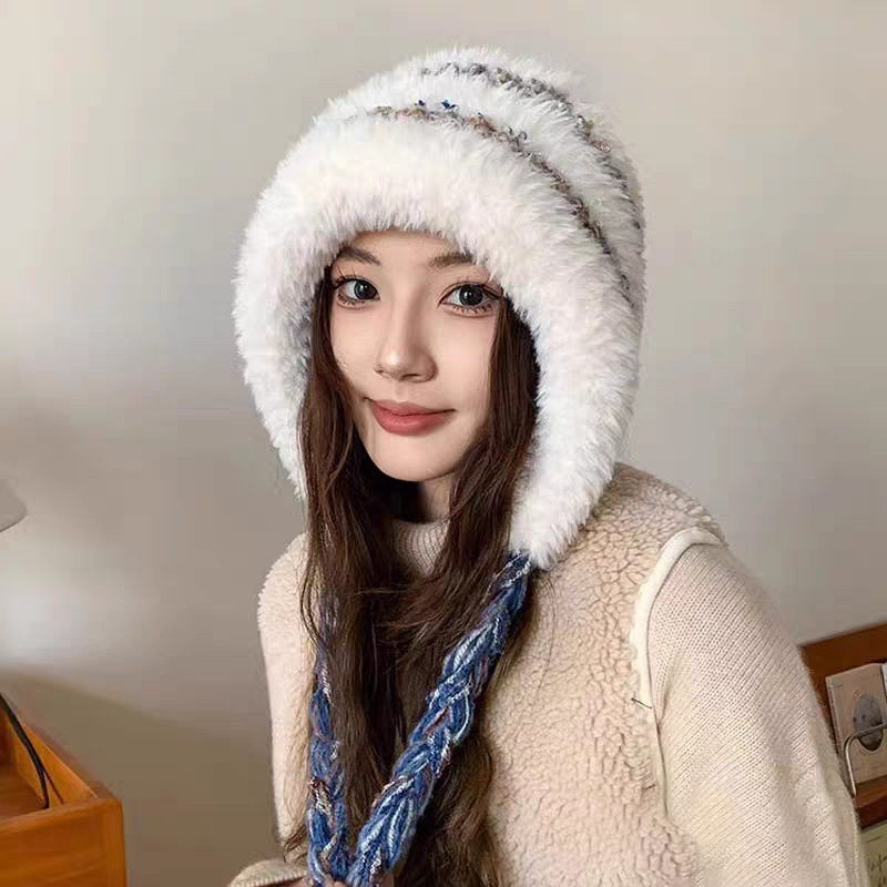 帽子冬季保暖护耳毛线帽可爱甜美出游韩系毛线帽显脸小防寒套头帽|undefined