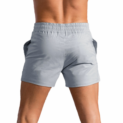 Muscular men's sports fitness shorts, elastic thin, breathable squat three-quarter pants, quick-drying running shorts for iron dogs