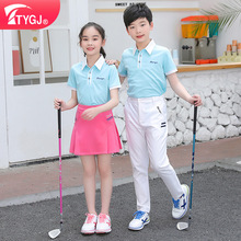 TTYGJ春夏款高尔夫服装 儿童运动短袖 羽毛球服团体活动服装套装