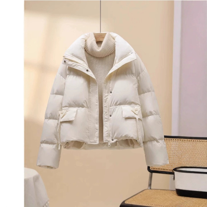 White Duck down Short Jacket for Women 2025 New Korean Version High-End Fashion Loose Petite Puffer Coat Winter Trend