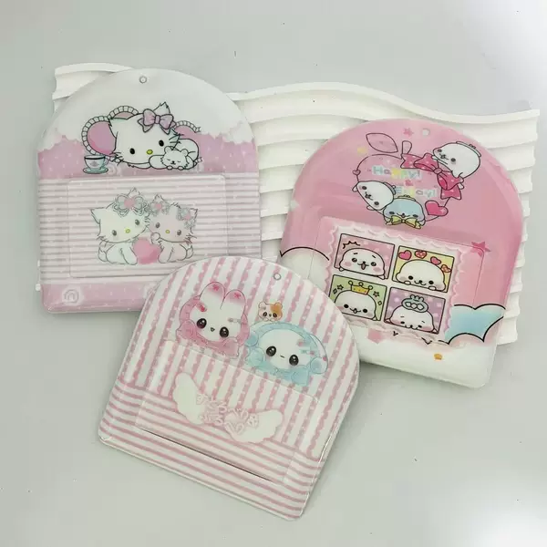 Wholesale supply of external network wind sweet rabbit 3 inch horizontal card holder photo card pendant key ring card holder