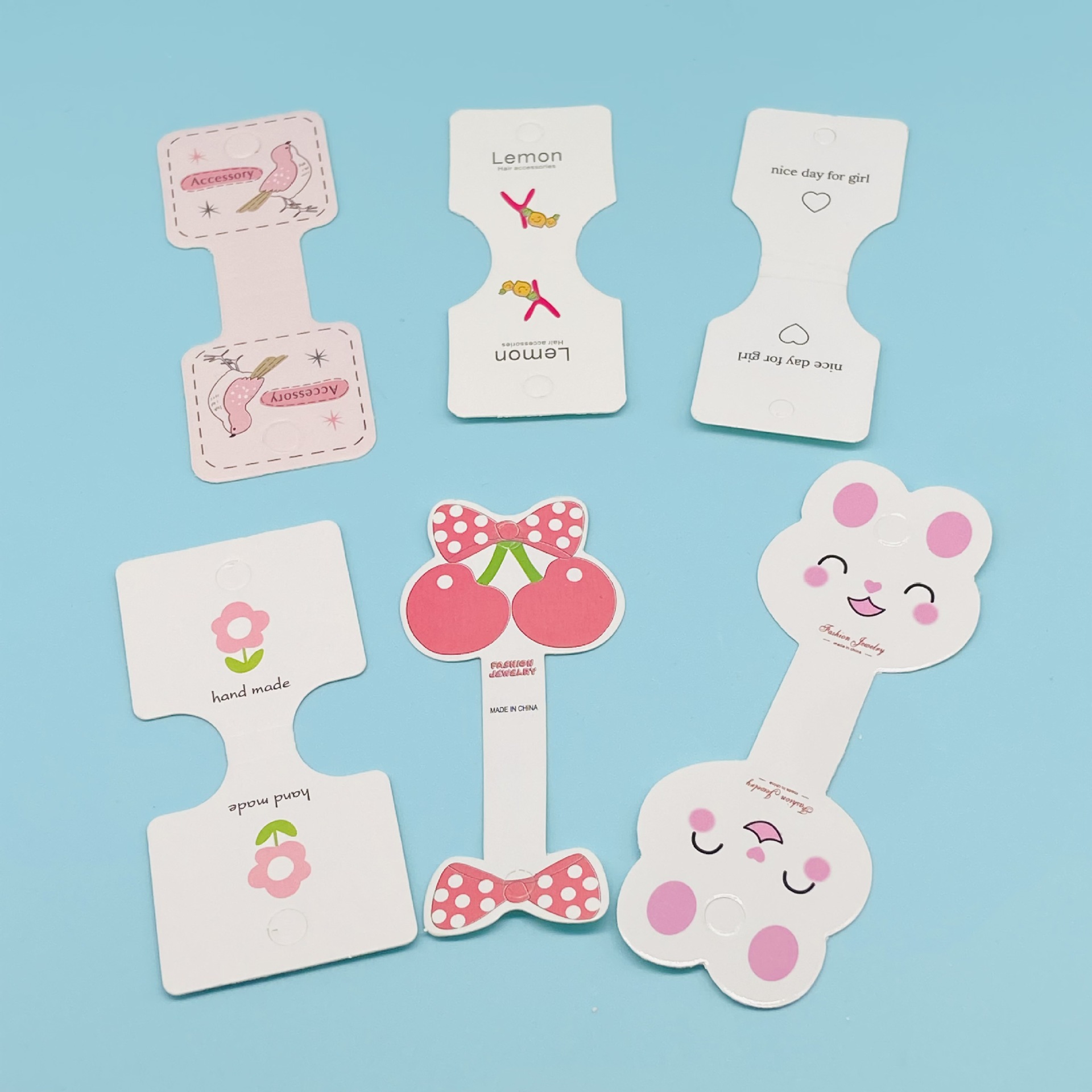 一捆约200张~手工Diy配件发饰卡纸包装发圈头绳卡片发绳吊牌空白