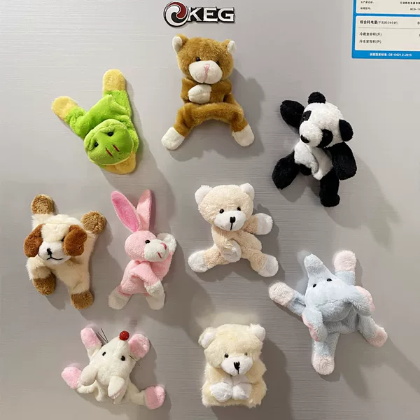 Wenchuang Cute Bear Rabbit Panda Doll Refrigerator Sticker Plush Animal Toy Tile Message Board Cartoon Decoration