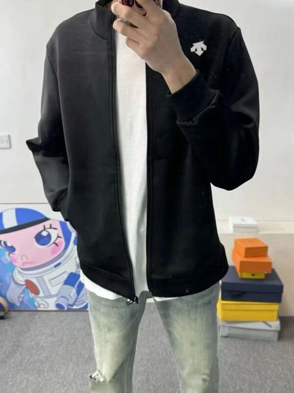 Trendy Brand Silicone Arrow Print Jacket for Men, Fashionable and Versatile High-End Slim-Fit Stand-Collar Jacket