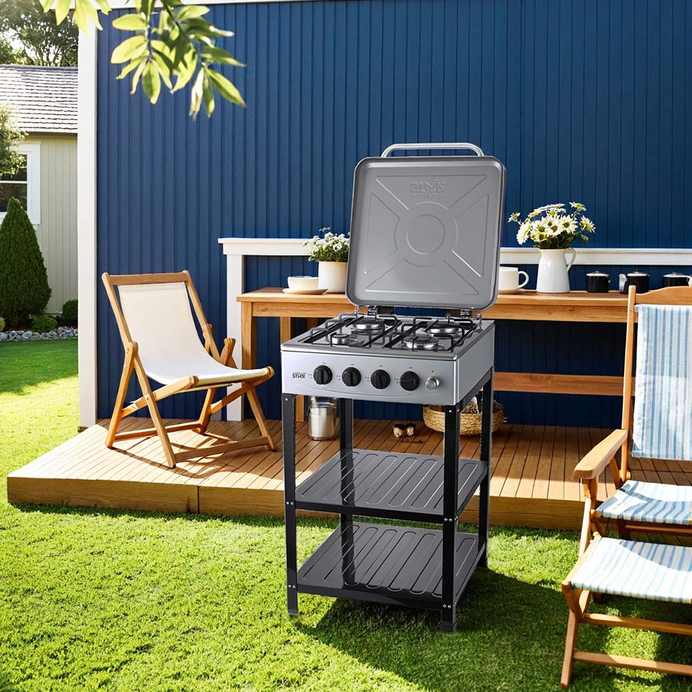 WinningStar transfronteriza de cuatro-estufa cabeza con estante estufa de gas Europea estufa al aire libre estufa de gas simple estufa Europea